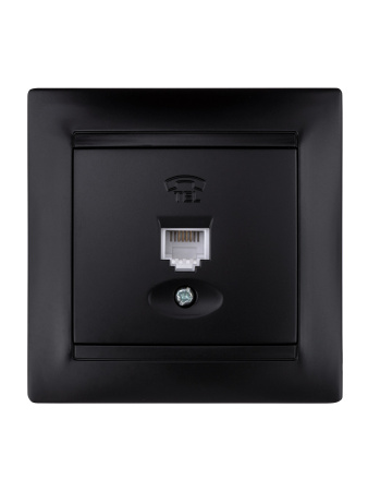 Розетка телефонная RJ11 графит "Лама" TDM Розетка телефонная RJ11 графит "Лама" TDM