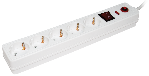 Сетевой фильтр СФ-05К-выкл. 5 мест 2P+PE/5метров 3х1мм2 IEK