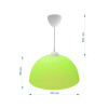 16-25 Светильник декоративный, подвесной, "Оулу", пластик, 1хЕ27 15Вт, 230В, салатовый, шнур белый, 600мм, крепление под крючок, Ø400х180мм... APEYRON