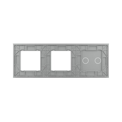 Панель для сенсорного выключателя и двух розеток, 2 клавиши, цвет серый, стекло Livolo фото 4