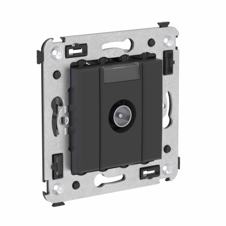 Розетка TV оконечная в стену, "Avanti", "Черный матовый" DKC