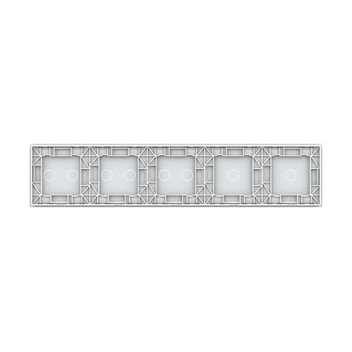 Панель для пяти сенсорных выключателей, 8 клавиш (1+1+2+2+2), цвет белый, стекло Livolo фото 4
