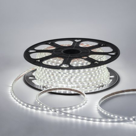 O17-02 Светодиодная лента 220В, 5Вт/м, smd2835, 60д/м, IP65, 300лм/м, размер 10х7мм, 50м, д/б, 4000К APEYRON