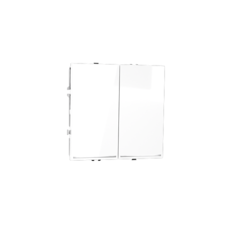 Выключатель встраиваемый Voltum S70 двухклавишный с подсветкой 10А, (белый глянцевый)