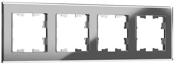 BRITE Рамка 4-мест. РУ-4-2-БрСе стекло сер. IEK