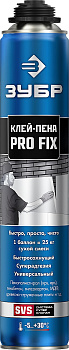 PRO FIX клей-пена монтажный, профессиональный, пистолетный, всесезонный, 750мл, SVS, ЗУБР