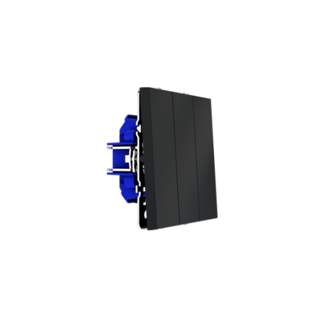 Выключатель встраиваемый Voltum S70 трехклавишный 10А, (графит)