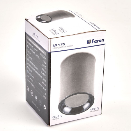 Светильник потолочный Feron ML175 MR16 GU10 35W 230V, белый, хром