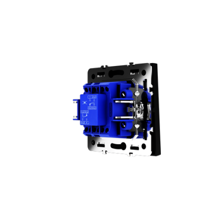 Перекрестный переключатель встраиваемый Voltum S70 одноклавишный 10А, (черный матовый)