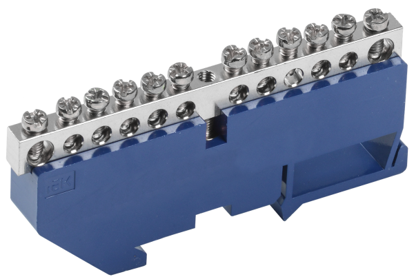 Шина N "ноль" на DIN-изоляторе с никелевым покрытием ШНИ-6х9-12-Д-С IEK