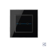 Сенсорный проходной выключатель Quadro 2 клавиши 1 пост Черный Livolo