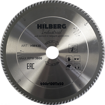 Диск пильный Industrial Дерево 400*50*100Т HW430 Hilberg