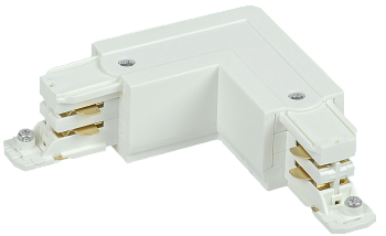 Соединитель L-образный внутренний для трехфазного осветительного шинопровода белый IEK