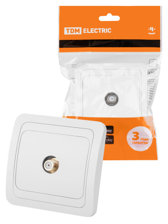Розетка TV (SAT) F-типа белая "Валдай" TDM