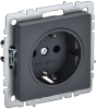 BRITE Розетка 1-местная с з/з без защитных шторок 16А РС11-1-0-БрГ графит IEK