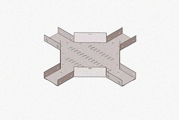 Лоток крестообразный замковый глухой КМЗГ 200х100 УТ1,5, горячее цинкование, S1,0
