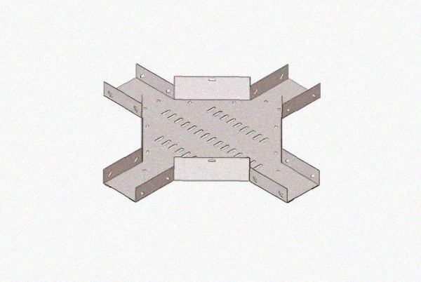 Лоток крестообразный замковый глухой КМЗГ 200х100 УТ1,5, горячее цинкование, S1,0