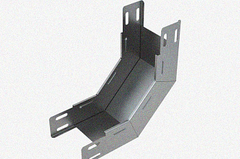 Лоток замковый глухой КПЗГ 200х60-45 УХЛ1 для поворота трассы вверх на 45, горячее цинкование, S1,5