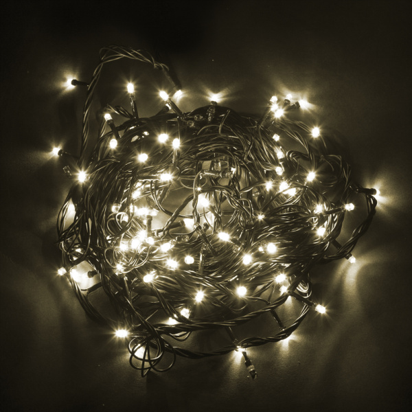 Св/д гирлянда Feron CL02 лин.2м +1.5м 230V 2700K, с контроллером, зеленый шнур