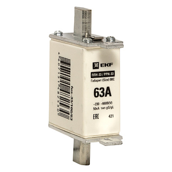 Плавкая вставка ППН-33 100/ 63А габарит 00С PROxima EKF