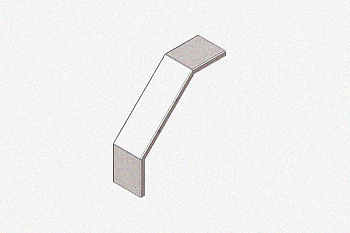 Крышка лотка замкового КЛСЗ 500х65-90 УТ1,5 для поворота трассы вниз на 90, оцинкованный лист, S1,5