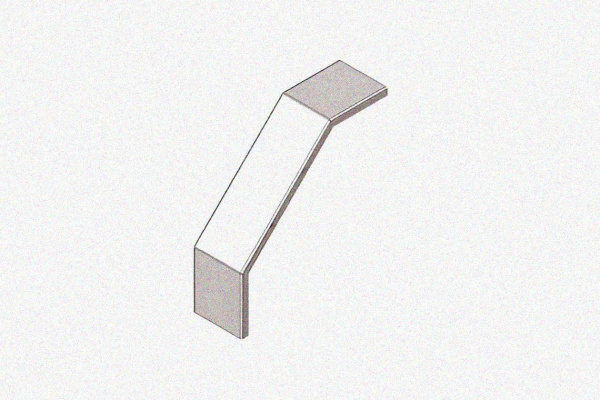 Крышка лотка замкового КЛСЗ 500х65-90 УТ1,5 для поворота трассы вниз на 90, оцинкованный лист, S1,5