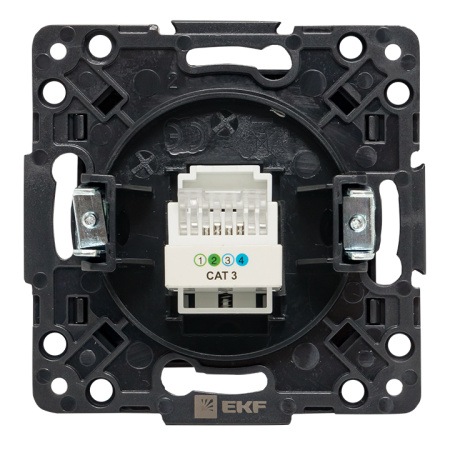 Стокгольм Механизм Розетки Phone 1-местной черный EKF