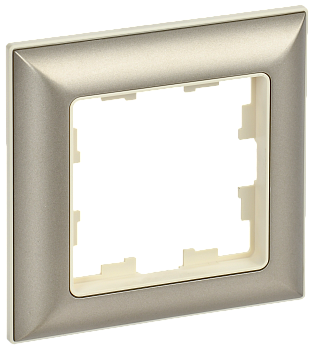BRITE Рамка 1-мест. РУ-1-Бр беж./шамп. IEK