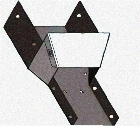 Лоток переходной замковый ЛПЗ 300х50-200х100 УТ1,5, оцинкованный лист, S1,5