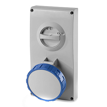 Розетка с механической блокировкой и верхним размещением разъема. 63А, 2P+E DKC