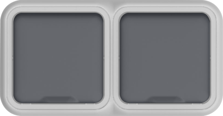 Donel W55 Розетка 2-я с защ.крышк., 2К+З., накладная, серый, IP55, серия (тип) DIP55