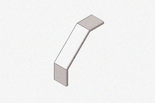 Крышка лотка замкового КЛСЗ 400х80-90 УТ1,5 для поворота трассы вниз на 90, горячее цинкование, S1,5