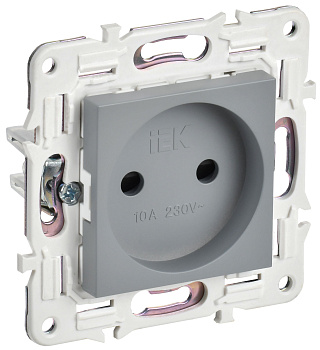 SKANDY Розетка без заземления с защитными шторками 10А SK-R01Gr серый IEK