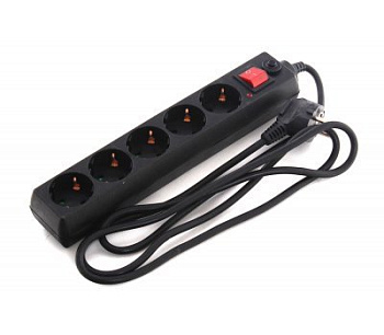 Фильтр сетевой 5-мест.пластик 16А, длина 3м. черный General