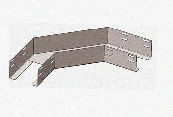 Лоток угловой замковый перфорированный КГЗ 100х100-135 УХЛ1 поворот на 135, горячее цинкование, S1,0
