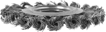 Профессионал. Щетка дисковая для УШМ, плетеные пучки стальной проволоки 0,5мм, 100х22мм ЗУБР