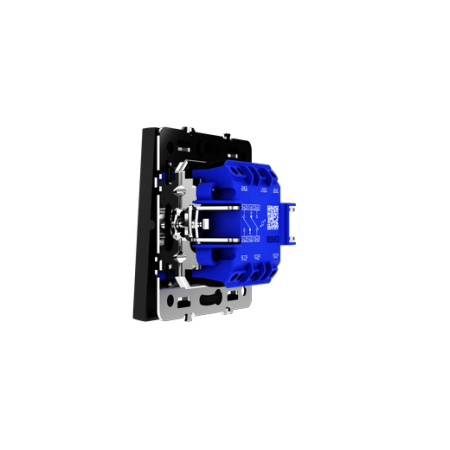 Проходной переключатель встраиваемый Voltum S70 двухклавишный 10А, (черный матовый)