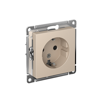 ATLASDESIGN РОЗЕТКА с заземлением со шторками, 16А, механизм, ПЕСОЧНЫЙ