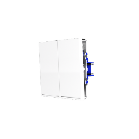 Выключатель встраиваемый Voltum S70 двухклавишный с подсветкой 10А, (белый глянцевый)