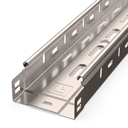 Лоток перфорированный Стандарт INOX (AISI 409) 100х50х3000 (0,7 мм) (6 м/уп) Промрукав