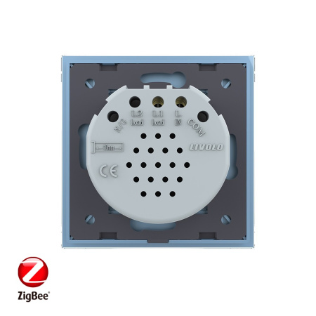 Сенсорный выключатель ZigBee (Wi-Fi) 1 клавиша 1 пост Синий Livolo