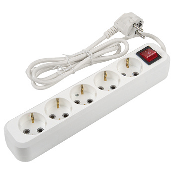 Удлинитель бытовой GES-16-3x100-5-10m-S, 16А, 3х1 мм2, 5 мест, 10 метров, с заземлением, с выключателем B General