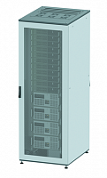 Напольный 19" IT-корпус ДКС серии CQE 24U 800х1200х1000, двери перфорированная+перфорированная, панели для крыши, кабельный ввод,RAL7011/7035 DKC