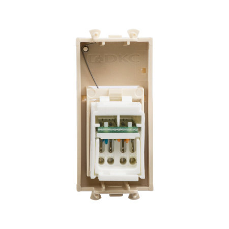 Компьютерная розетка RJ-45 модульная, кат.5е, "Avanti", "Ванильная дымка", 1 модуль DKC