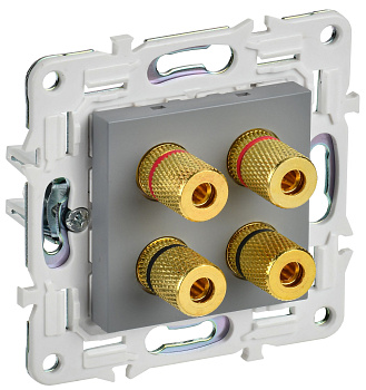 SKANDY Аудиорозетка 4-местная SK-A01Gr серый IEK