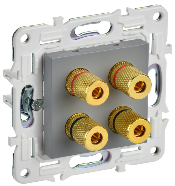 SKANDY Аудиорозетка 4-местная SK-A01Gr серый IEK