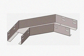 Лоток угловой глухой КГГ 300х50-90 УТ1,5 поворот на 90, горячее цинкование, S1,5