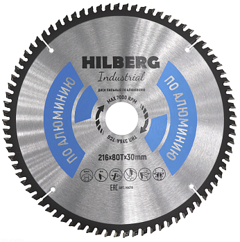 Диск пильный Industrial Алюминий 216*30*80Т HA216 Hilberg