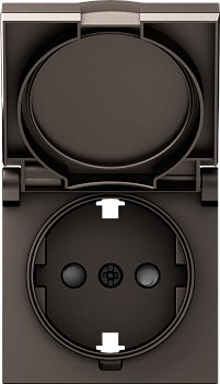 Donel A07 мокко накладка для розетки Schuko с заземлением, с крышкой, 16A 250 В~, серия DB