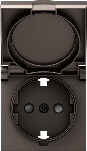 Donel A07 мокко накладка для розетки Schuko с заземлением, с крышкой, 16A 250 В~, серия DB